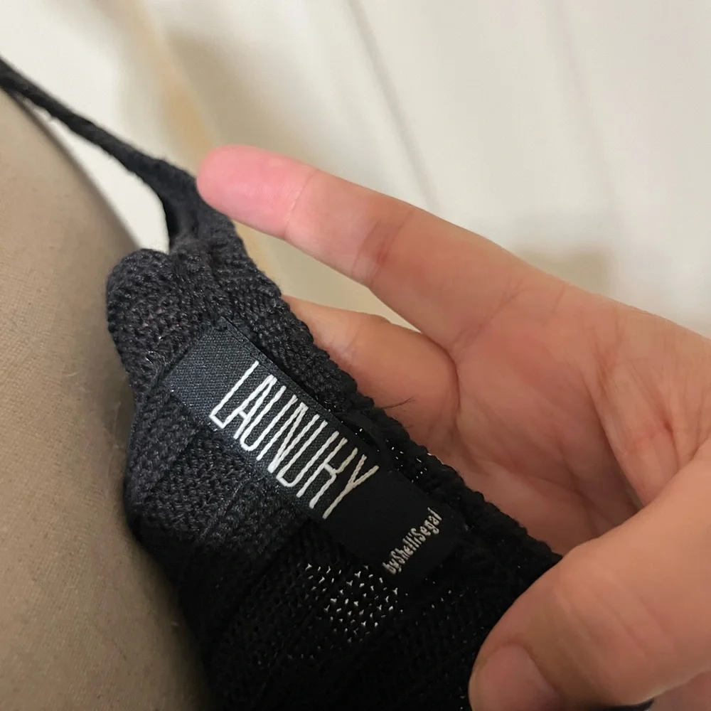 Laundry by Shelli Segal Black Sequin Sleeveless Knit Sweater Tank Top - Picture 5 of 5